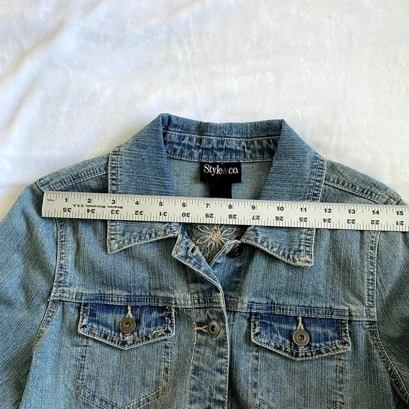 Style & Co | Beaded Jean Jacket | Size: Small - Picture 6 of 8